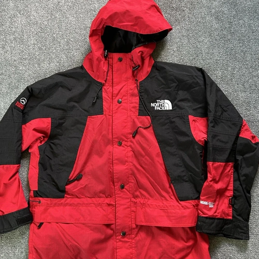 The North Face Summit Series Jacket Mens Medium Red Gore-Tex XCR Hooded Ski